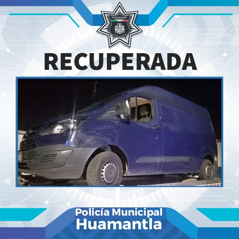Recupera Policía Municipal de  Huamantla camioneta con reporte de robo